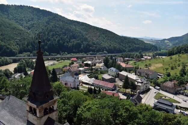 A view from Orava Castle in Oravský Podzámok village.