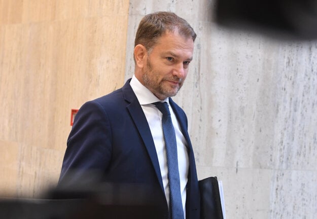 Finance Minister Igor Matovič arrives at a government session in Bratislava on September 2, 2022.