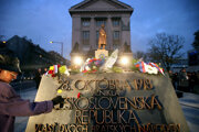 Ceremonial unveiling of the sculpture of T. G . Masaryk on October 28, 2010.