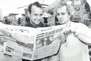 Alexej Fulmek (right) and Karol Ježík in the early days of Sme.