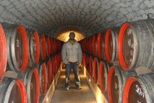 Touring wine cellars in the Tokaj region