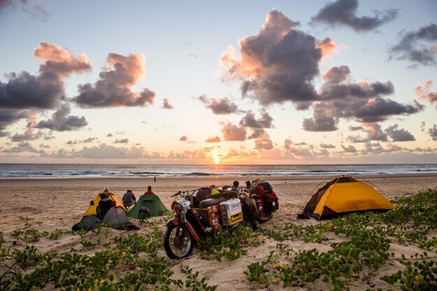 They slept in tents most of the time. 