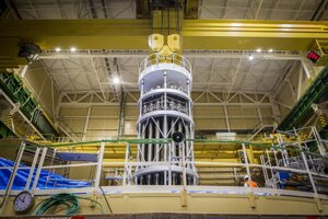 The reactor assembly of the third unit at the Mochovce nuclear power plant, pictured in June 2016.