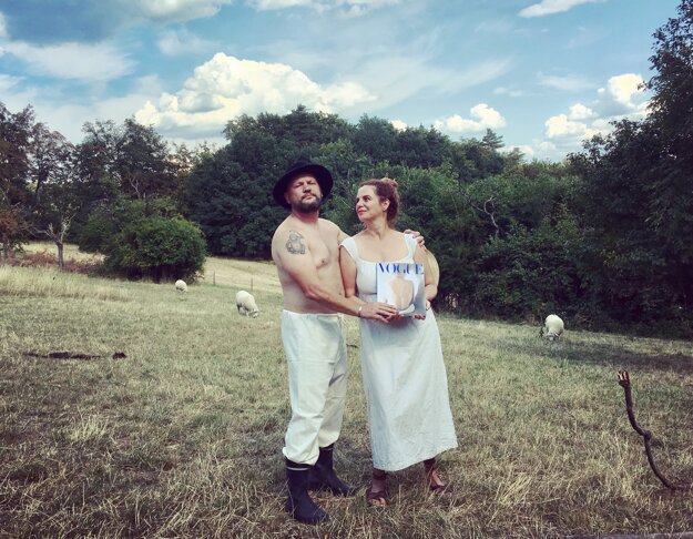 Lucie Meisner and Braňo Uherek in their orchard.