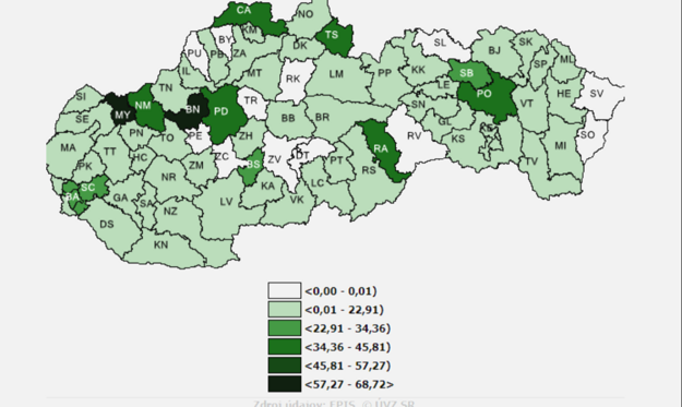 COVID-19 cases occurence per 100,000 inhabitants based on where the infected have permanent residence. 