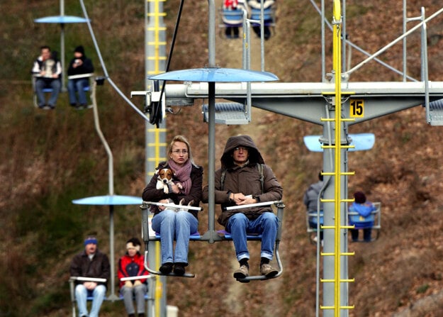 The Bratislava chairlift on the Kamzík hill.