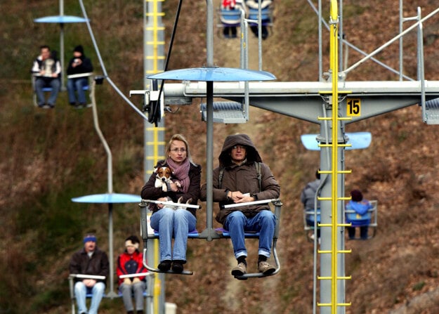 The Bratislava chairlift on the Kamzík hill. 