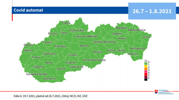 The map of districts from July 26, 2021.