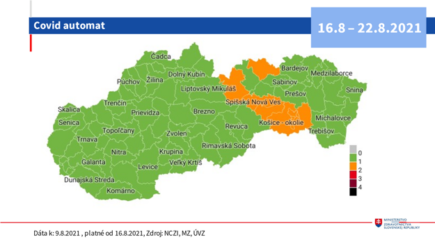 New map of districts from August 16, 2021.