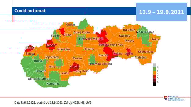 The map of districts from September 13, 2021.