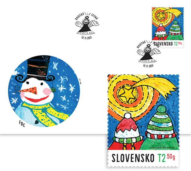 Pictures drawn by some of the children that sent letters to Ježiško last year. The design of the pictures was made by the graphic designer Boris Meluš. 