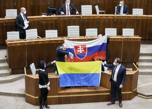 The incident with flags.