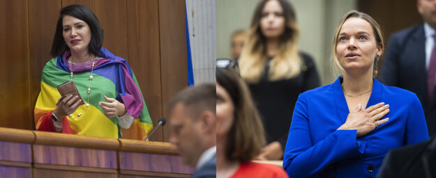 SaS MP Jana Bittó Cigániková (left) and MP Romana Tabák (right).