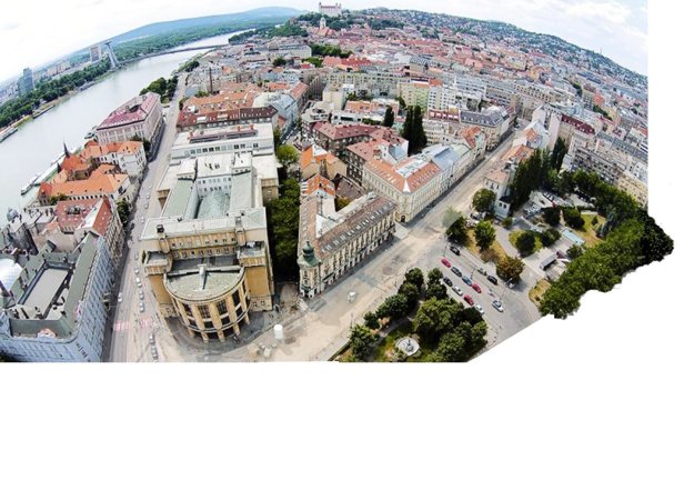 Overal aerial view of the future Šafárikovo Square.