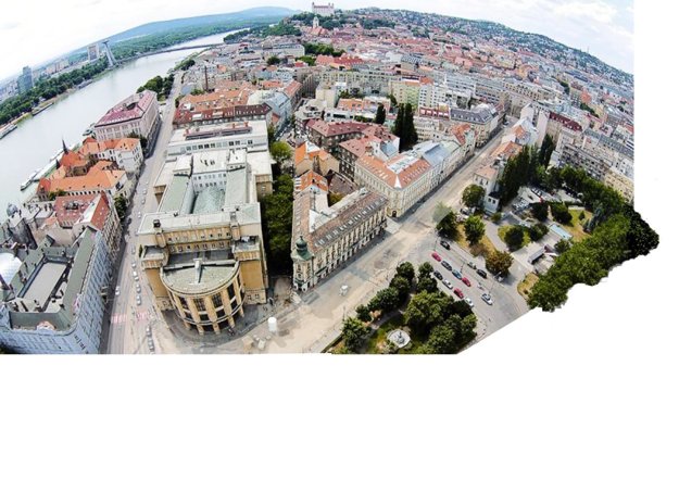 Overal aerial view of the future Šafárikovo Square. 