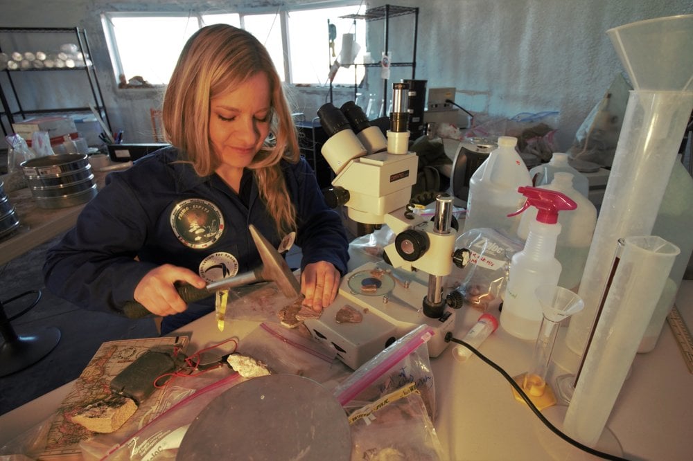 Conducting astrobiology research at MDRS (Photo: Niamh Shaw)