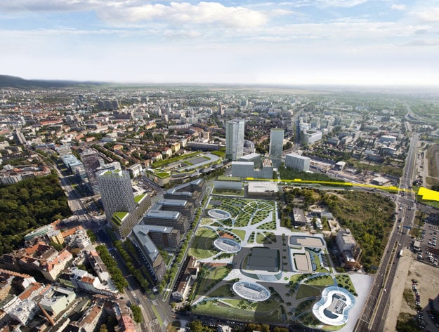The proposed route of the cable car
