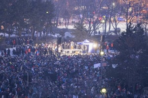 About 25,000 people gathered in Bratislava on March 2 to mark murdered investigative journalist Ján Kuciak and his fiancée Martina Kušnírová.