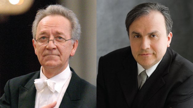 L-R: Conductor Yuri Temirkanov, pianist Yefim Bronfman 