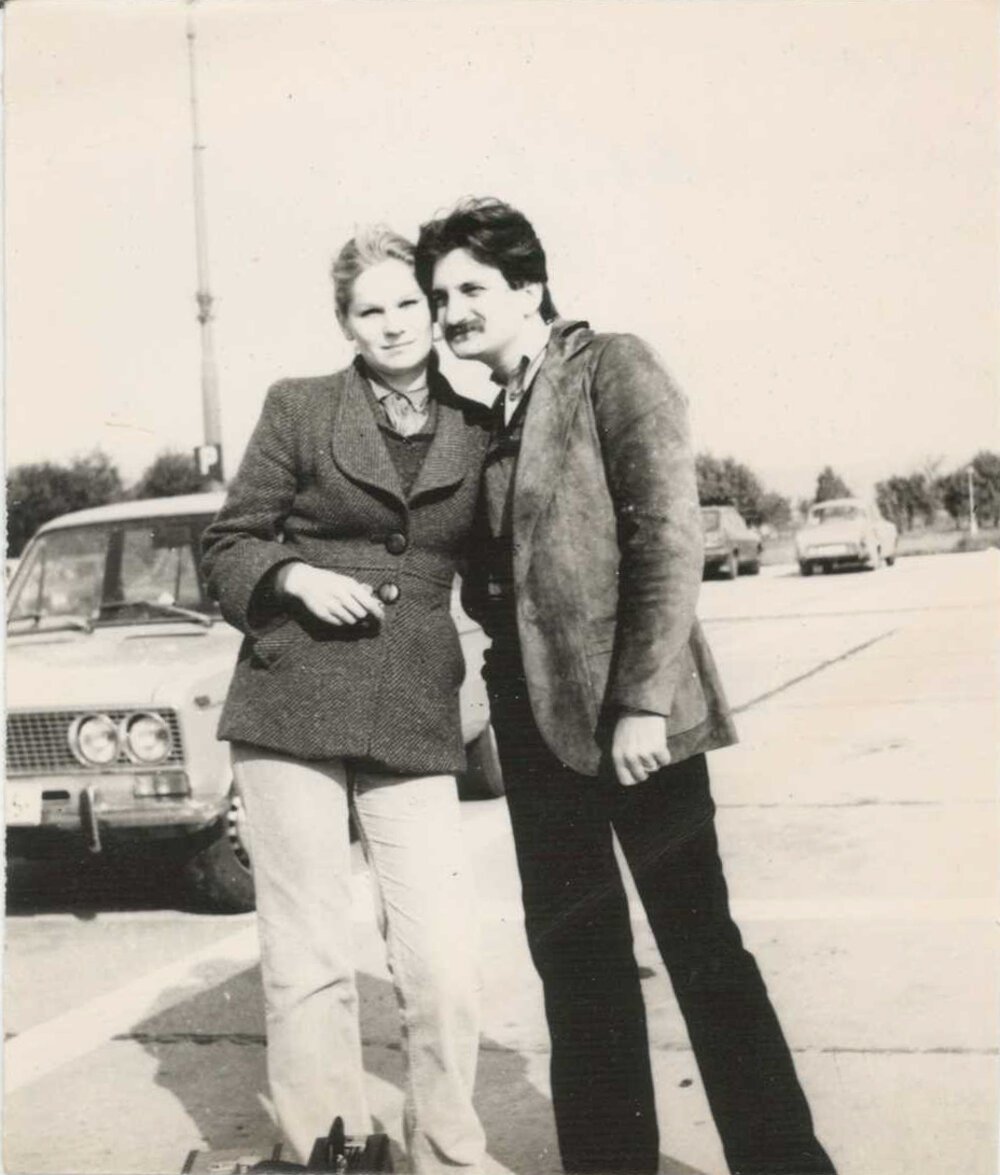 Júlia and Albín at the airport in Bratislava in 1980.