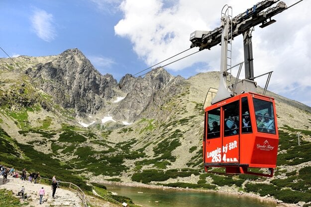 A cable car to Lomnický štít, the second highest peak in Slovakia.