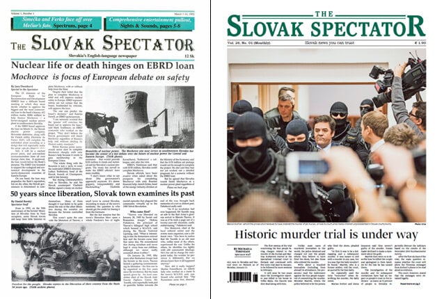 The first and the current issue of The Slovak Spectator