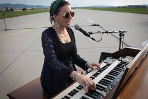 Slovak singer Dorota Nvotová performs at the 2020 Pohoda in the Air festival July 9 in Trenčín. 