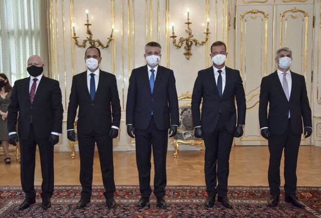 Left to right: Ladislav Bellek (Iran), Alexander Micovčin (Switzerland and Liechtenstein), Ján Pšenica (Turkey), Marek Varga (Lebanon) and Peter Zeleňák (Slovenia)