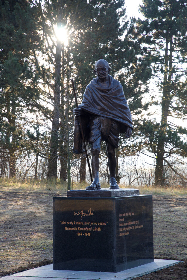 The statue of Gandhi in Martin.