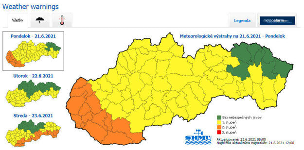 Weather warnings for June 21-23, 2021.