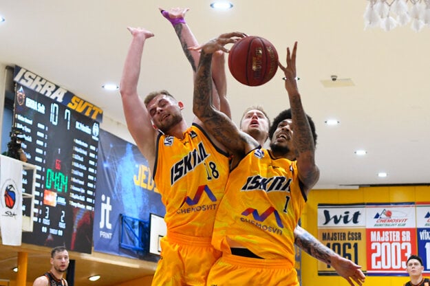 US basketball player Tyran Walker playing for Iskra Svit in eastern Slovakia during the 2021/2022 season.