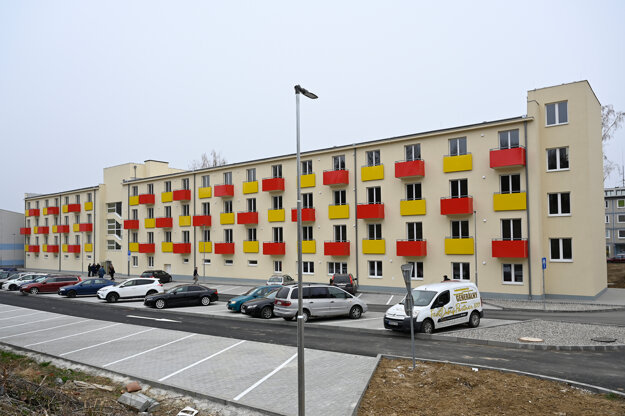 A new block of flats in Stará Turá, Trenčín Region. The building served as a dormitory in the past.