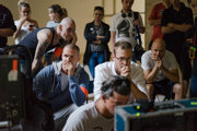 Director Teodor Kuhn behind the scenes of Ostrým Nožom.