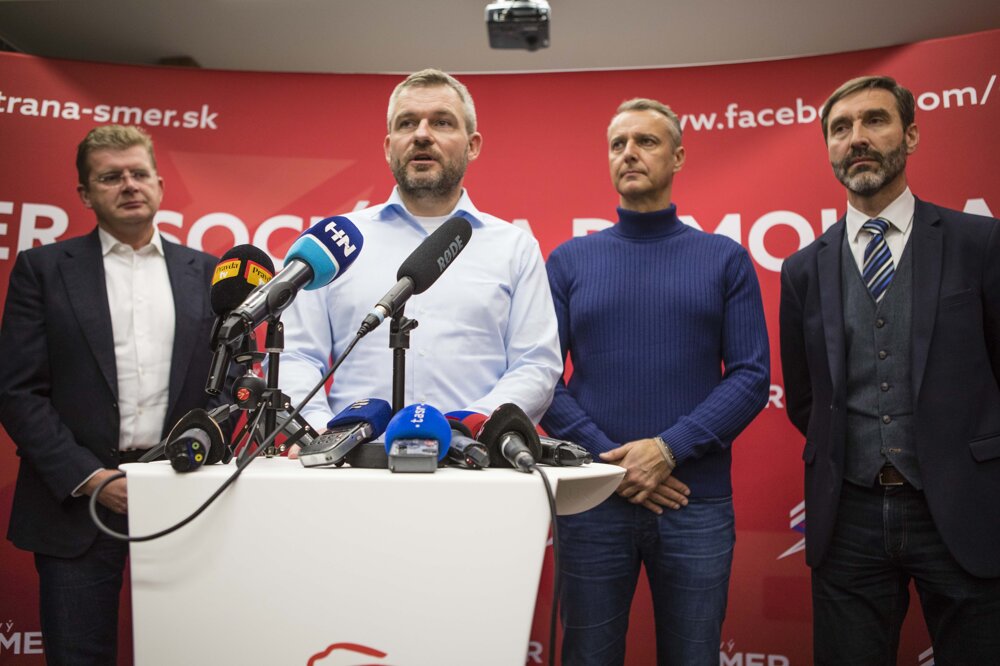 Left to right: Peter Žiga, Peter Pellegrini, Richard Raši, Juraj Blanár