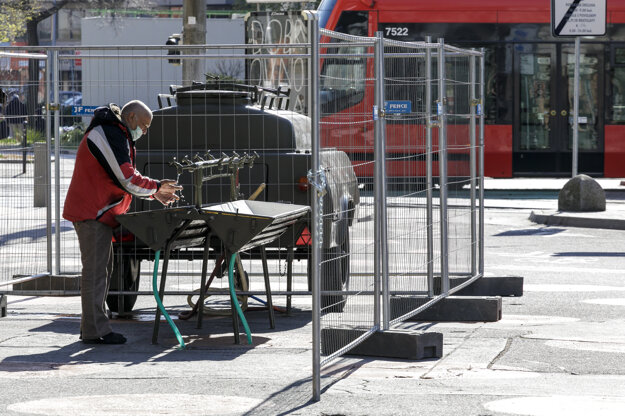The hygiene station on SNP Square