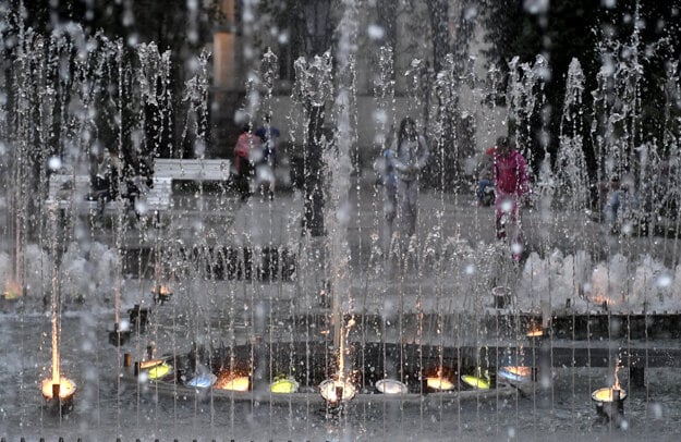 The singing fountain in Košice.