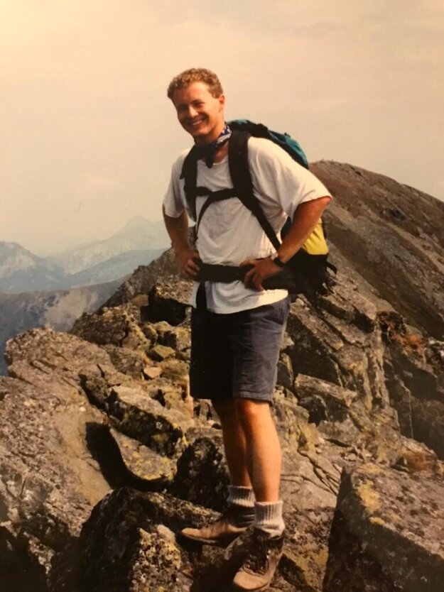 Nigel Baker climbs one of the High Tatras peaks in 1993.