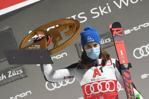 Slovakia's Petra Vlhová won the women's World Cup parallel giant slalom in Lech/Zuers, Austria.