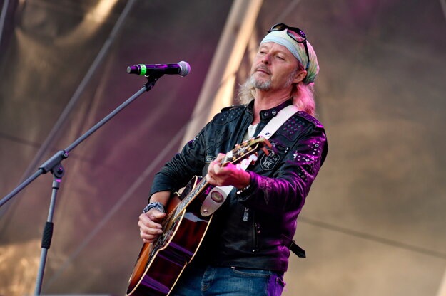 Peter Nagy plays a concert at the Topfest festival in Nové Mesto nad Váhom, western Slovakia.