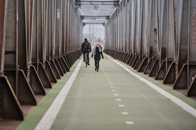 The old railway Trenčín bridge has been turned into a music bridge.