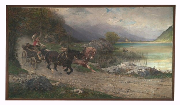 Frightened Horses by Julius von Blaas.