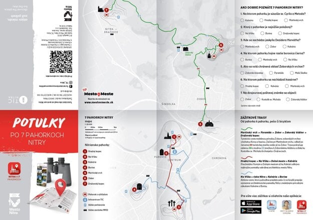 A map of trails running in between Nitra's seven hills is available for download. 