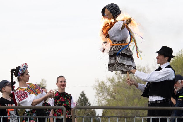 People in Bratislava burnt a 'Morena' at Bratislava's Lake Kuchajda earlier in the week.