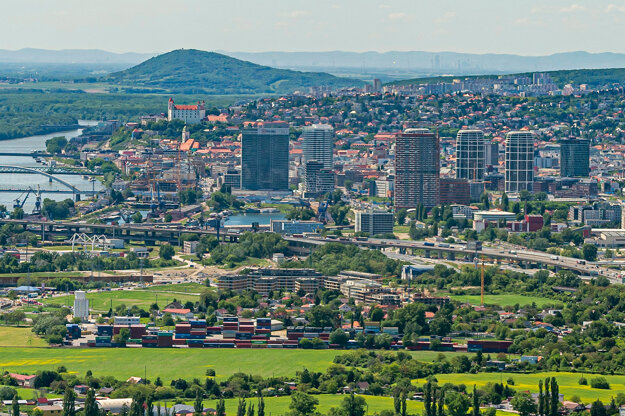 A bird's view of Bratislava on May 26, 2021.