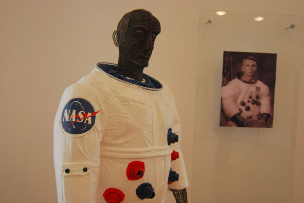 A statue in memory of Eugene Cernan in the Kysuce Museum in Krásno nad Kysucou.