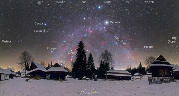 The featured image highlights a number of bright stars visible earlier this month.