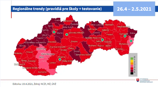 The new map of districts from April 26, 2021.