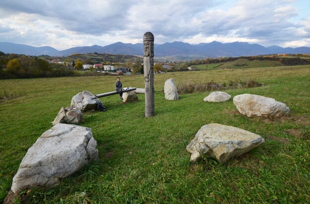 The Slavic Idol outside Turčianska Štiavnička.