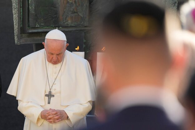 Pope Francis at the Rybne Square in Bratislava