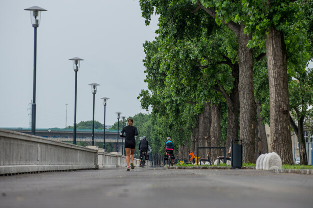 The Danube Promenade in Bratislava.
